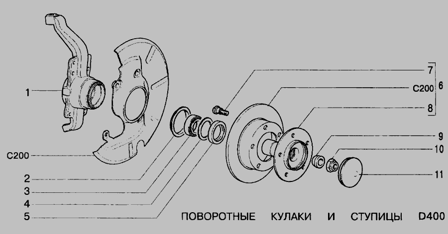 Передняя ступица 2121 схема