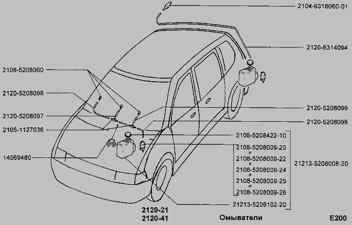 Схема омывателя заднего стекла нива 21213