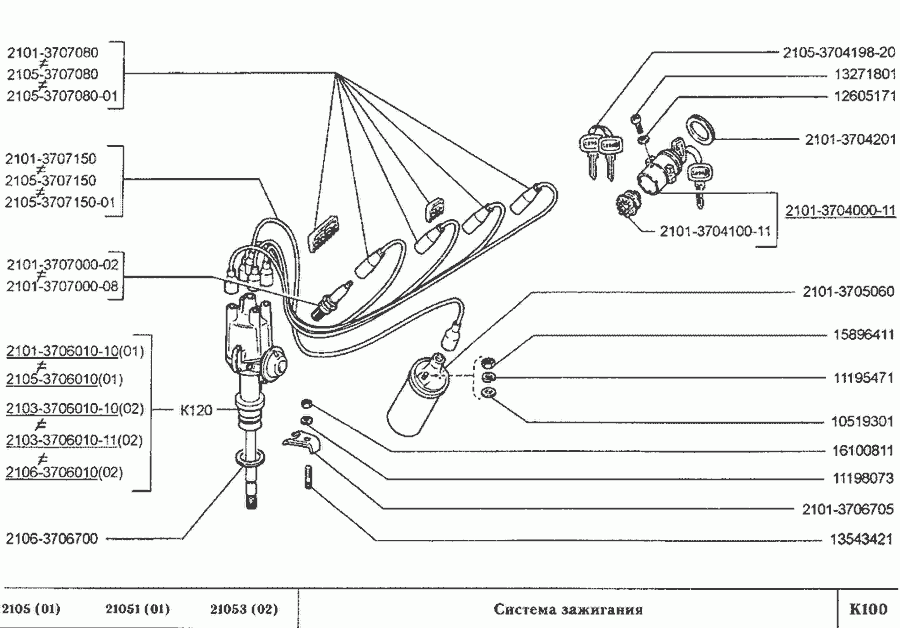 Ваз 2101 схема системы зажигания