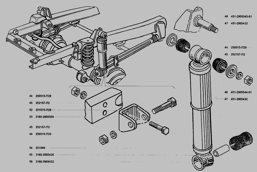 Уаз подвеска передняя схема