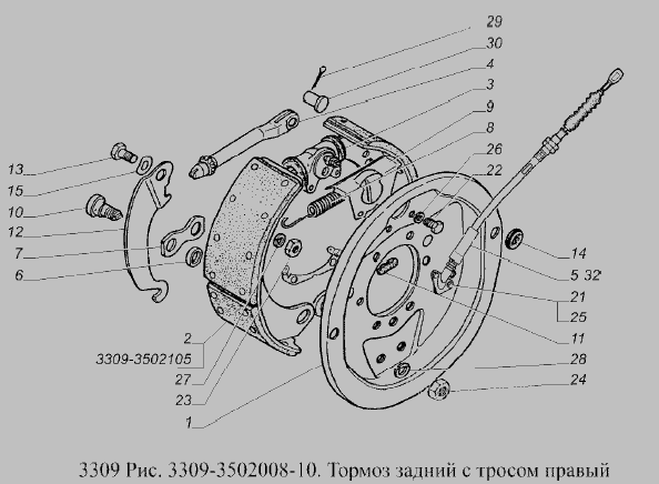 Схема тормозной системы газ 3309 дизель с абс