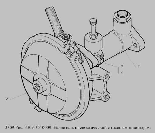 Схема тормозной системы газ 3309 дизель с абс трехконтурная