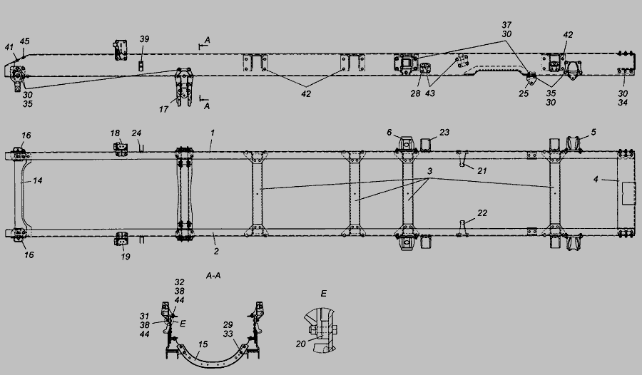 Схема шкворней камаз 4308