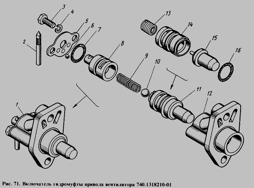 Схема гидромуфты камаз 740