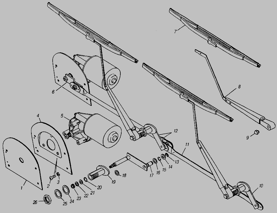 Мотор дворников камаз схема