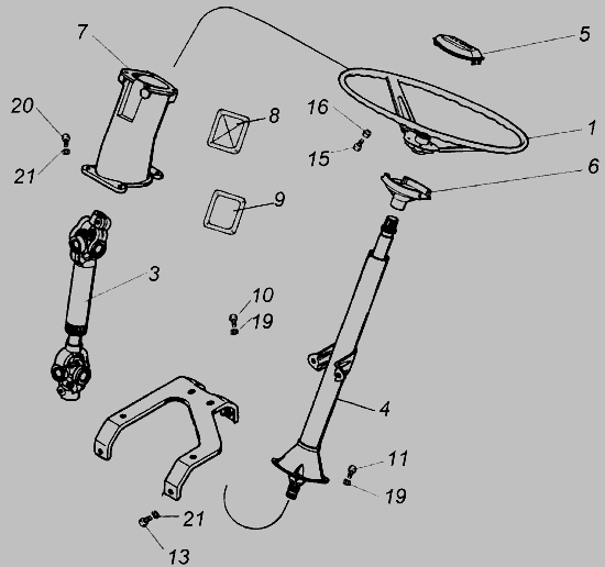 Схема рулевой колонки камаз