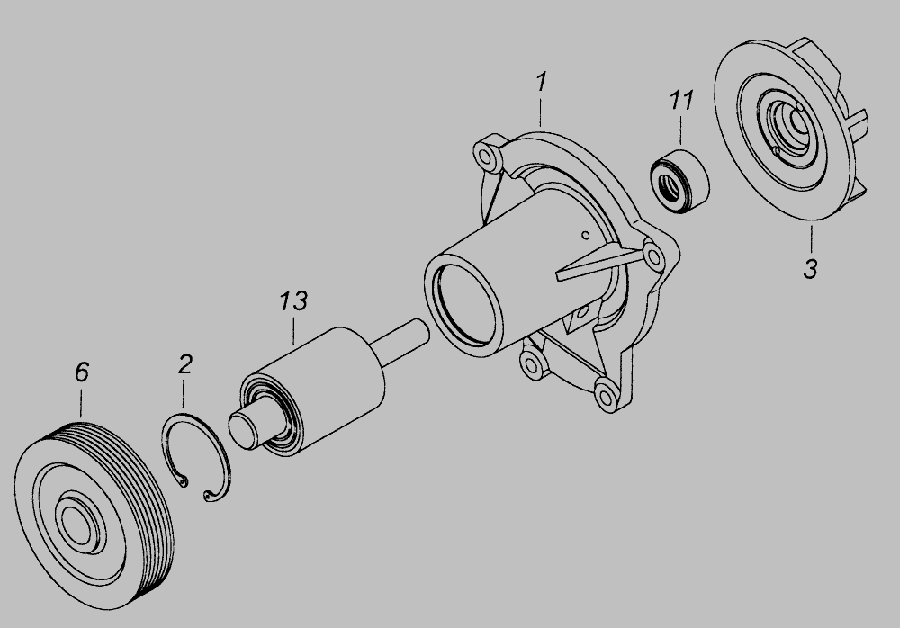 Водяной насос камаз 740 схема