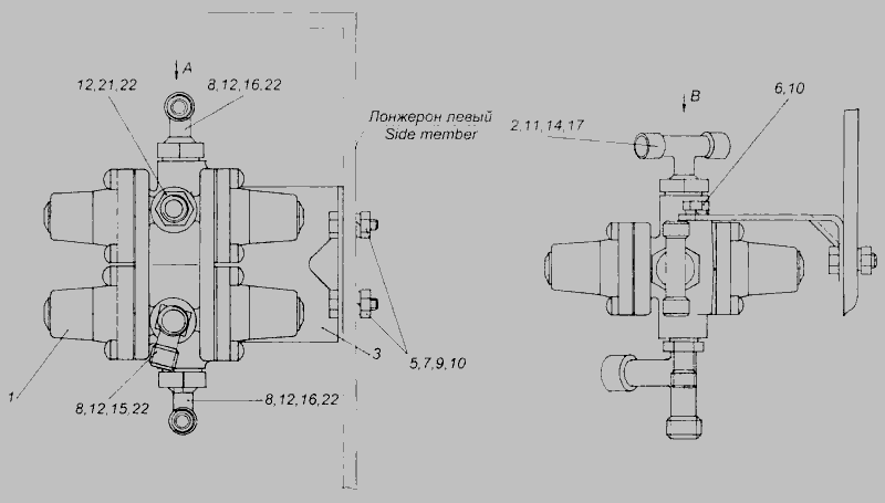 Камаз четырехконтурный защитный клапан схема