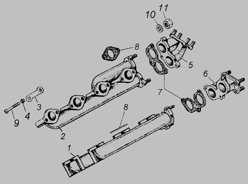 Коллектор выпускной камаз схема