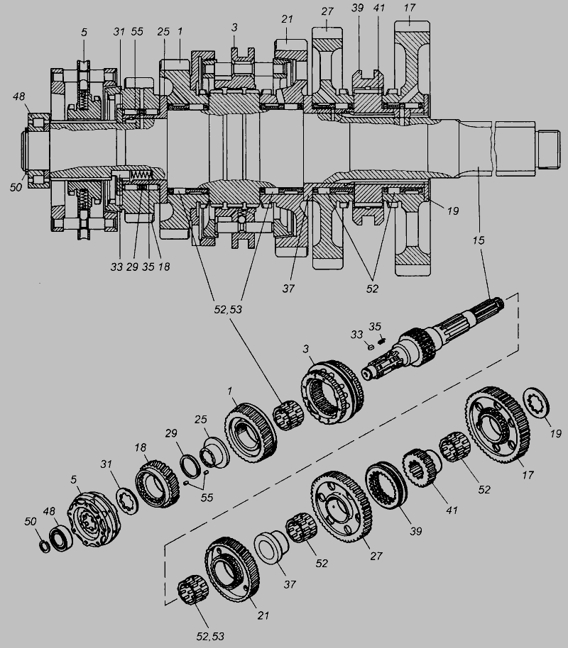 Кпп камаз 152 вторичный вал схема