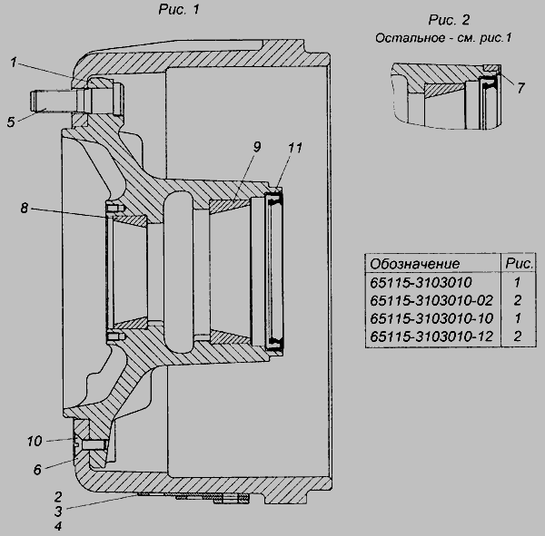 Камаз 65115 ступица схема