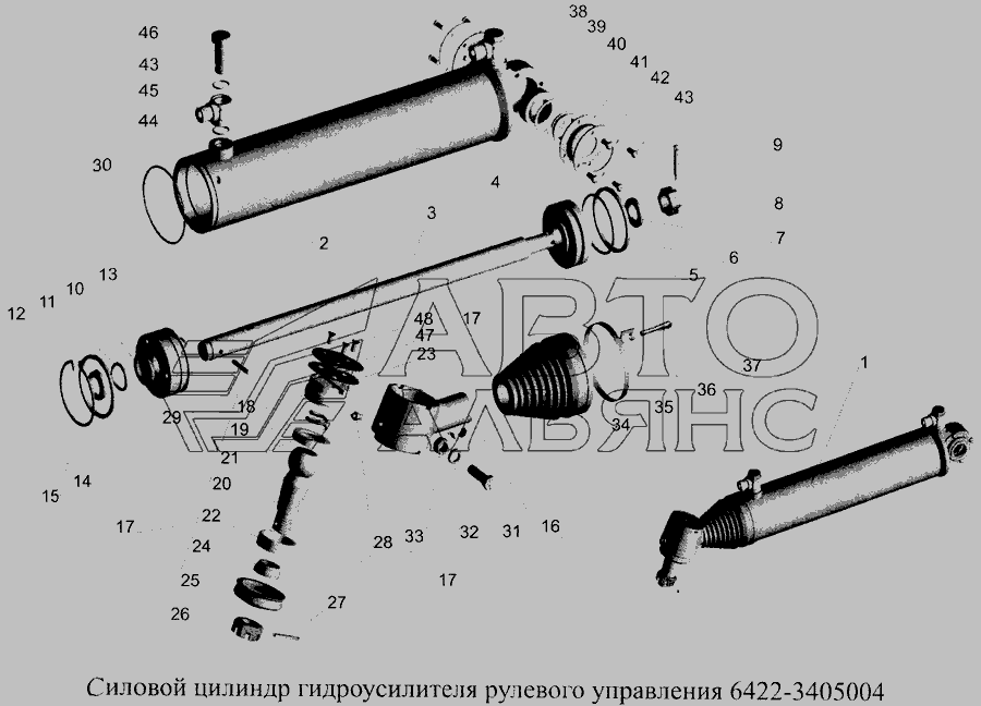 Силовой цилиндр маз схема