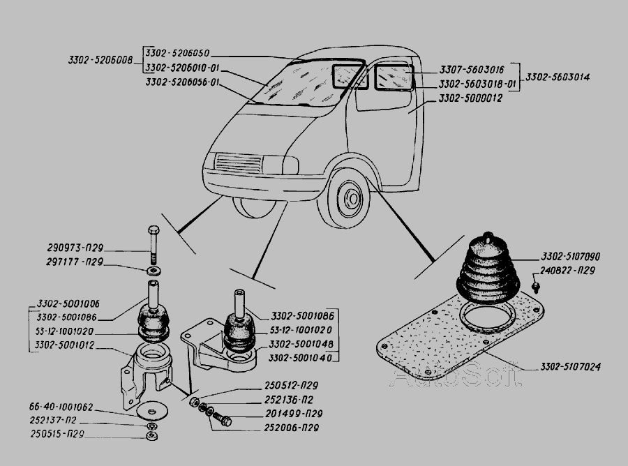 Схема кабины газель 3302