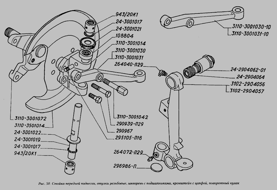 Цапфа газ 3110 чертеж