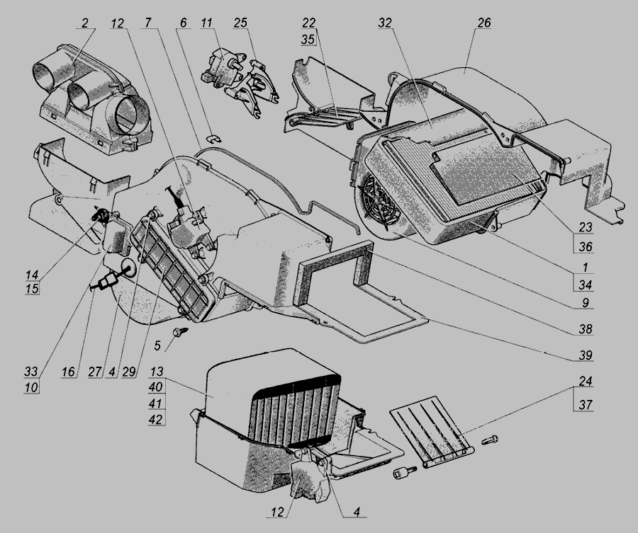 Система отопления газ 3307 схема фото