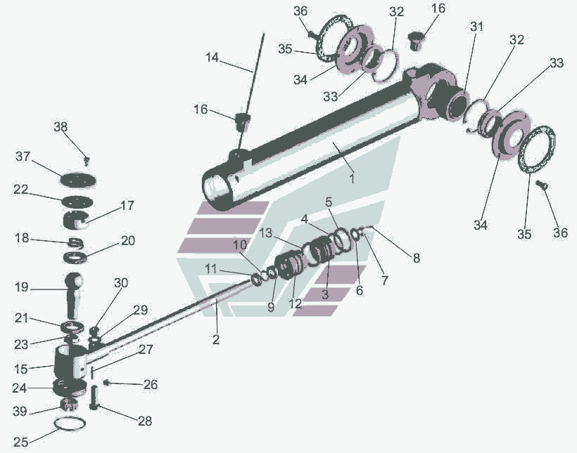 Силовой цилиндр маз схема