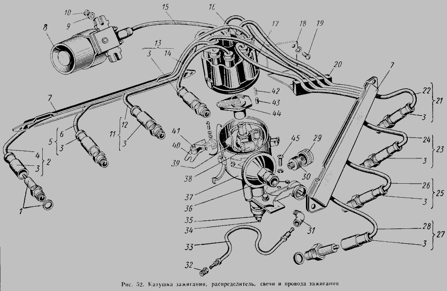 Порядок зажигания газ 53 схема