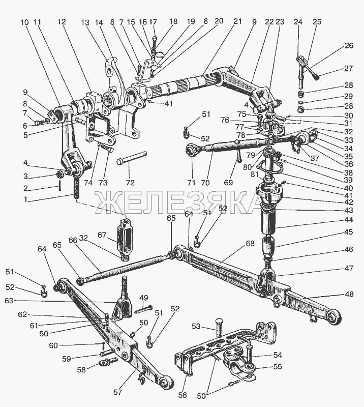 Навеска мтз. Механизм навески трактора МТЗ 82 задняя. Ось навески МТЗ чертеж. Механизм фиксации задней навески МТЗ 82.1. Задняя навеска МТЗ 82 комплектующие.